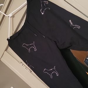 PINK Victoria's secret rhinestone dog joggers